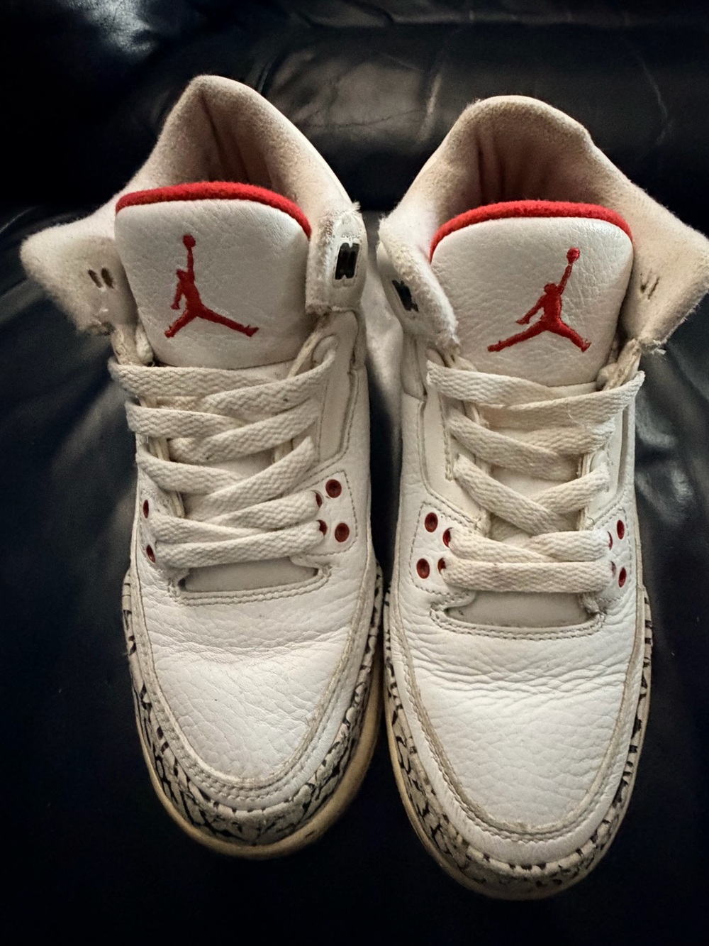 Jordan Kids White and Red Sneakers